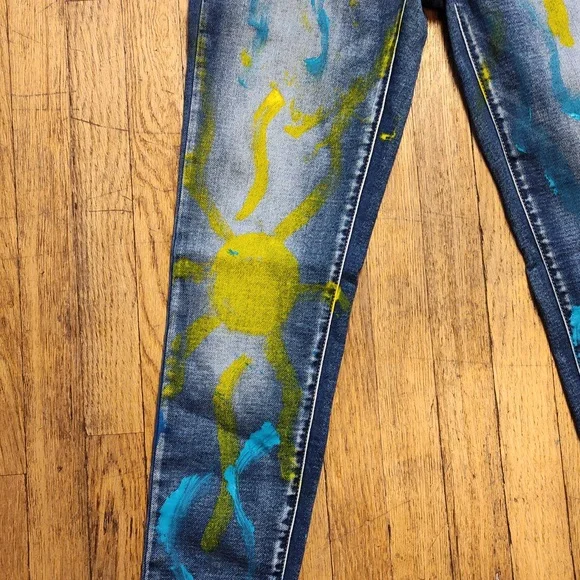 American Eagle Outfitters Super Stretch Jeggings Size 4 Graphic Art Design - Picture 4 of 16